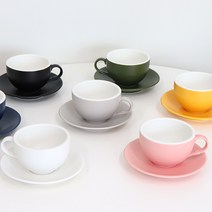 코지테이블 위즈라인 무광 라떼 커피잔세트 400ml, 블랙