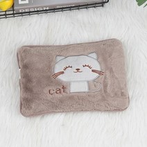 물병 물통 손난로 핸드워머 핫팩 온수매트 찜질팩 귀여운 물병가방 귀여운 재사용 가능한 손 따뜻한 물병 전기 따뜻한 면화 물 가방 겨울 온난화 도구 크리스마스 선물, [04] 4 brown US plug