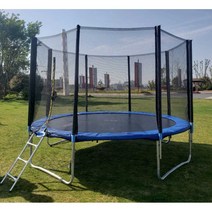 대형 트램폴린 에어보드 운동 피트니스 안전망 점프, 10피트 모델 블랙+블루(사진참조)