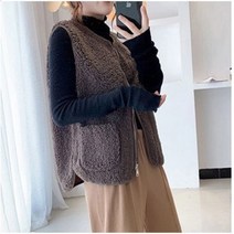 앤써핏 베이직 양털 뽀글이 극세사 조끼