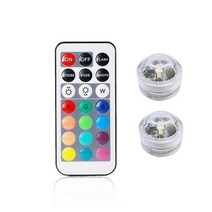 원격 제어 RGB 잠수정 빛 배터리 운영 수 중 야간 램프 꽃병 그릇 야외 정원 웨딩 파티 장식, 2 Lamp 1 controller