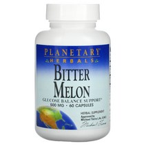 Planetary Herbals 비터 멜론 500mg 60 캡슐 Bitter Melon 여주, 캡슐 60정, 1개