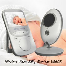 2.4 인치 무선 LCD 비디오 베이비 모니터 음악 인터콤 야간 투시경 온도 워키 토키 시터 VB605, EU plug, 01 EU plug