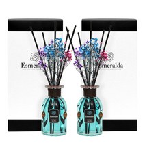 에스메랄다 디퓨저 1+1 600ml 대용량 답례품 플라워 생화 선물세트 디퓨저 방향제, 아쿠아 블루_에디션 2set