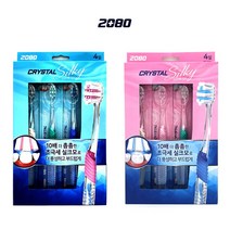 오너클랜 2080 크리스탈 실키 칫솔 4개입/ 초극세 실크모/2종류, 미세모, 본품