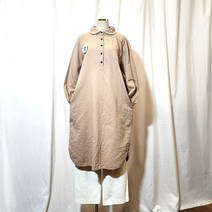 둥근카라원피스 봄 면 긴팔 반오픈 내추럴 자연 무지 당근