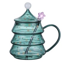 500ml의 창조적 인 컵 크리스마스 트리 컵 싱글 레이어 더블 레이어 컵 사무실 마크 커피 컵 크리스마스 찻잔 크리스마스 선물, 하나