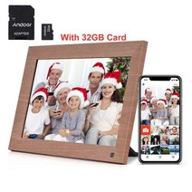 디지털액자 Andoer-디지털 프레임 10 인치 와이파이 스마트 디지털 액자 1280x800 16GB 저장 뒷면 스탠드 크리스마스 선물, [01] EU 플매트 카펫 러그, [03] with 32GB Card