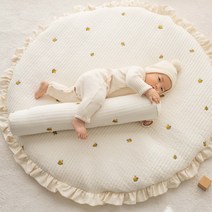 에코데코 순면 아기원형러그 놀이방매트, 민트, 2.꿀벌