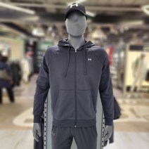 [언더아머] NC강남점 기능성 면 혼방 언더아머 기본스타일 기모 남성 UA 라이벌 플리스 후드 집업 블랙 1357111-[001]