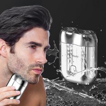 Pealy 전동면도기 미니 면도기7500rpm 파워 전신 워싱 가능 IPX6급 방수 USB 충전, 실버