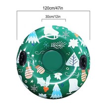눈썰매 튜브썰매 스노우씽 풍선 스키 반지 크리스마스 테마 손잡이와 높은 탄성 감기 저항 Floated 스노우 SkiingAccessories, [01] green