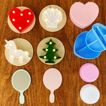 (데코덴 재료) 오르골 보석함 무드등 거울 필통 가방 꾸미기용 만들기 단품 DIY 방과후수업재료, 오르골 핑크
