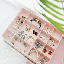 제이와이홀딩스 악세사리 진열장 아크릴 보석함 뚜껑 케이스 색상 핑크, 1개
