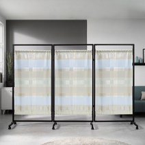 이동식 파티션_3단_하트베이지(방염원단)_블랙, 단품