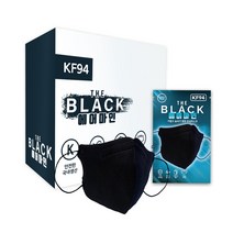 에어마인 더블랙 마스크 KF94 새부리형 대형 블랙 개별포장 성인용, 50매입