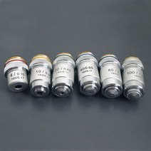 전자현미경 SEM 고배율 디지털 마이크로스코프 4X 10X 20X 40X 60X 100X 현미경 대물 렌즈 무색 렌즈 실험실 생물 부품, 1Set