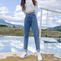 춘추 하이웨이스트 청바지 올해 유행 일자핏이 날씬해 보