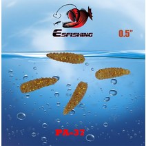 ESFISHING 소프트웜 미끼 얼음 낚시 액세서리 인공 플라스틱 소금 및 향기 구더기 0.5 인치 100 개, 7.PA37 - 0.5in 100pcs