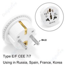 돼지코 어댑터 일본여행 EU 플러그 16A 250V 여행 변환기 2 라운드 소켓 범용 AU 미국 영국 CN AC 벽, 20개_하얀