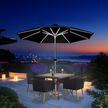 기타 태양광 LED 파라솔 A-2 (5color), 아이보리_1327131