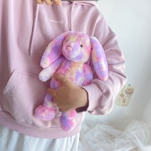 레인보우 토끼 인형 촉감 애착