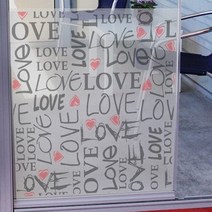 기타 바보사랑[꾸밈]cs038_m-무점착유리시트_love 레터링 패턴글라스
