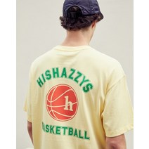 22SS [HIS HAZZYS]옐로우 레터링프린트 면 반팔티셔츠 HZTS2B808Y1