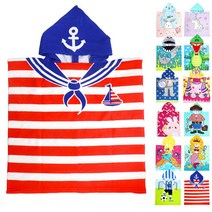 유아 비치 가운 KC인증 후드 타올 기획전 아동 목욕 어린이 샤워 바캉스 타월, 11_유아 비치 타올 후드가운 (마린보이), 1개