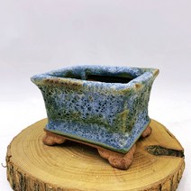 예운분-101 미니사각 하늘색 다육이화분 도자기화분