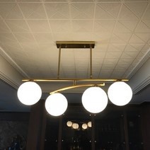 LED 인테리어 식탁등 치즈볼 4등, 4등 유백유리+LED 램프 12W 주광색(하얀빛)4개