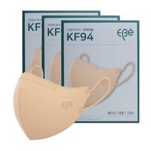 EBe 이비에 KF94 패션 컬러마스크 베이지 대형 30매, 단품