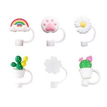 g9ie9 스트로우 캡 빨대마개 1P 실리콘 텀블러 콜드컵 빨대뚜껑, 감성《2-빨대마개-데이지꽃》홈