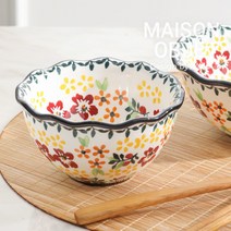 프라카 폴란드풍 도자기 프릴공기, 플라워가든