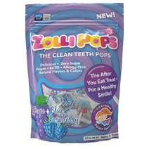 졸리팝 클린 티스 롤리팝 블루 라즈베리 맛 23-25개입 Zollipops Blue Raspberry-Grape Duo Pops Sugar-free