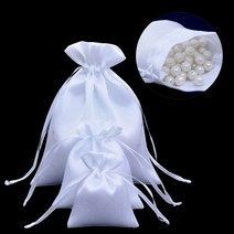 화이트 실크 복주머니 주머니 파우치 보관가방 이너백 포켓 선물 16X20