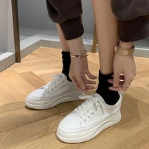 검정 여성 캐주얼 통굽 키높이 스니커즈 운동화 신발