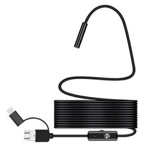 스마트폰 PC용 휴대용 8mm 내시경 카메라 방수 내시경, 검은색, 2m, 플라스틱