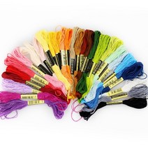 아기자기우드 스트링아트 걱정인형 십자수실 30색상, 6. 연노랑색 (727)