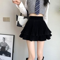 캉캉미니스커트 볼륨 A라인 치마 짧은 벨벳 귀여운 여친룩 A20