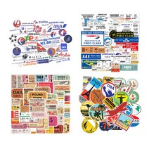 항공사로고 스티커 보딩패스 레트로탑승패스 여행 캐리어 노트북 꾸미기 항공운항학과 선물, 6번 레트로탑승패스 50피스