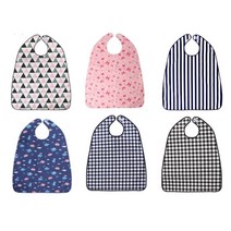 성인턱받이 요양원 어르신 방수 세안 벨크로 앞치마, 성인용 찍찍이 턱받이_북유럽삼각(핑크)