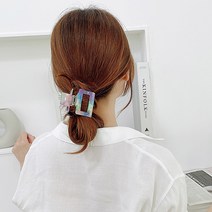 비주얼 마블 스퀘어 집게핀 명품 사각 올림머리 반묶음 반머리 긴머리 데일리 예쁜 헤어핀 삔
