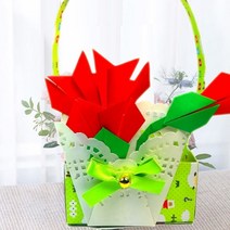 [종이종이]종이접기패키지 어버이 스승의날 카네이션 선물바구니 만들기세트, 5인용