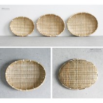 쿠핑 간식 주방소품 타원형 대나무 채반 추천고추, 소 (약 20cm)