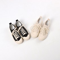 유니모노 베이지 캔버스 단화 스니커즈 무지퍼셀