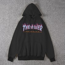 겨울후드티 가을 기모 플라워 프린팅 마저도 풀오버 운동 맨투맨 트렌드 보드 THRASHER 화염 x2개 2064571780