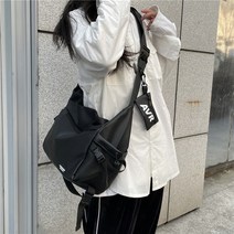 커플 데일리 스트릿 숄더백 남녀 루즈핏 대용량 PU크로스백 러쉬