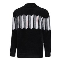 [파파브로] 남성 캐주얼 모헤어 하프넥 반폴라 니트 티셔츠 LM-KN-980-블랙