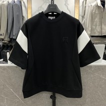 리버클래시 22S/S 블랙 절개 배색 세미오버핏 반팔 티셔츠 (LIS 41838)